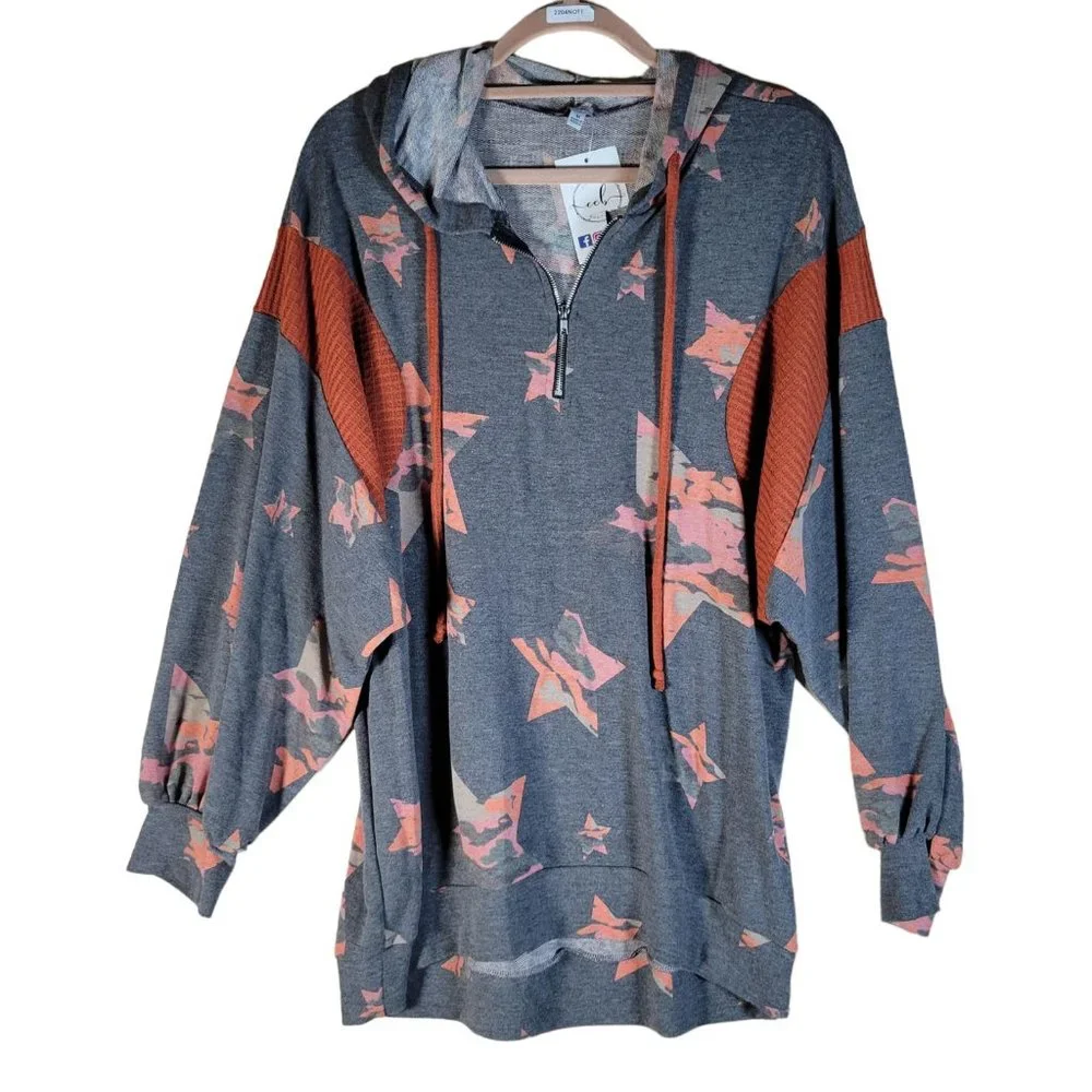 White Birch Gray Orange Top Women Sz M NWT - Picture 1 of 9